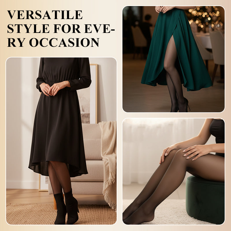 VelouraFlex – Collants sculptants thermiques transparents avec ceinture compressive - Souliia