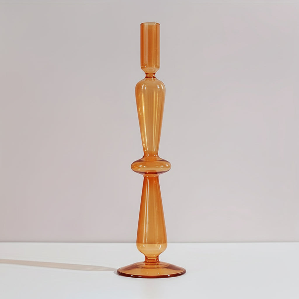 Auravine Glass Vase & Candle Holder — Sculptural, Minimalist Profile