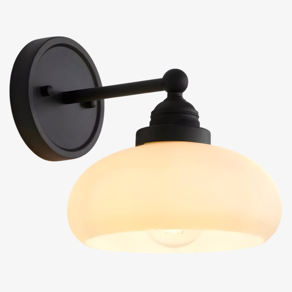 Riven Milk Glass Wall Lamp Vintage Industrial Style - Bedroom Bathroom Lighting | Souliia