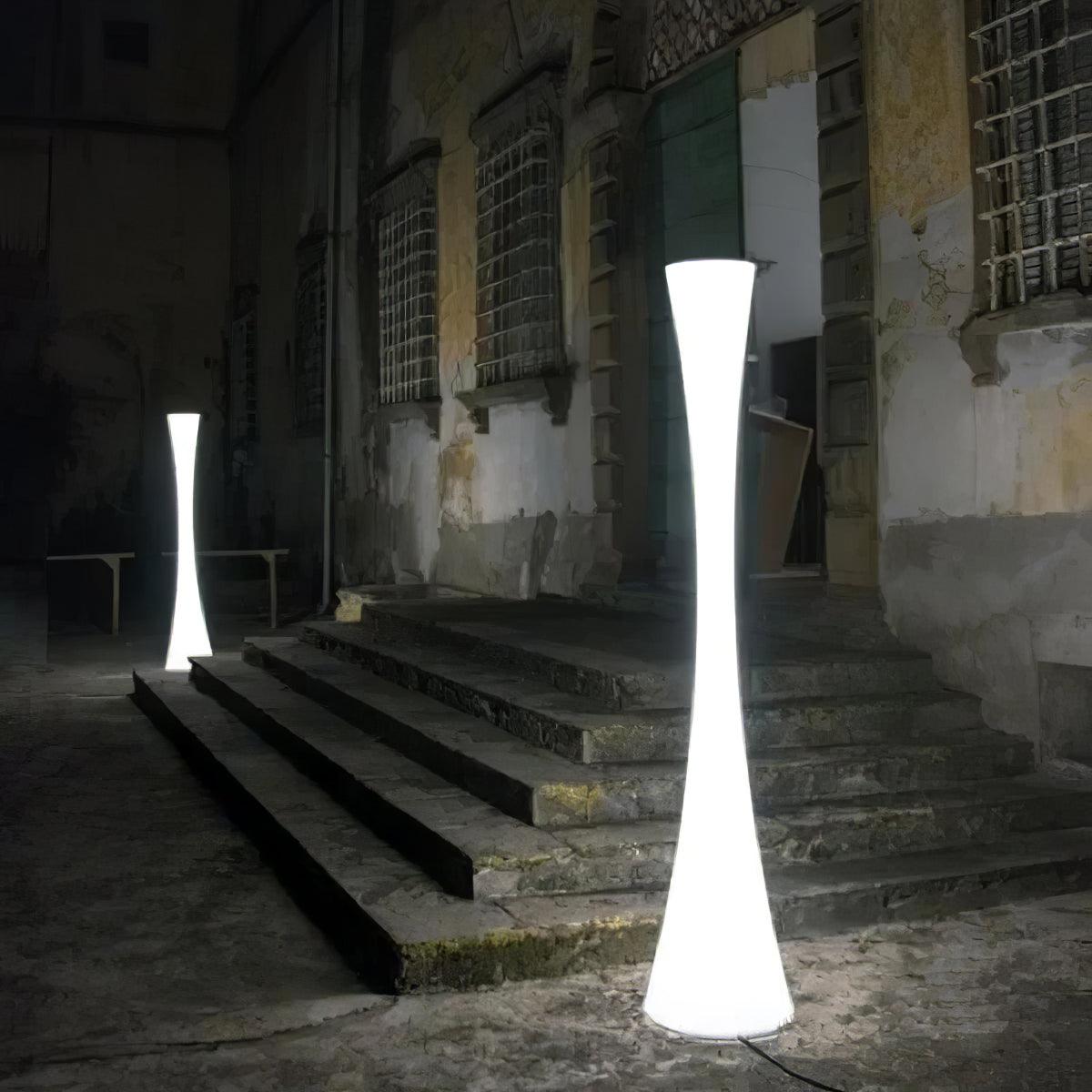 Romantic Simple White Column Floor Lamp M27 | Souliia