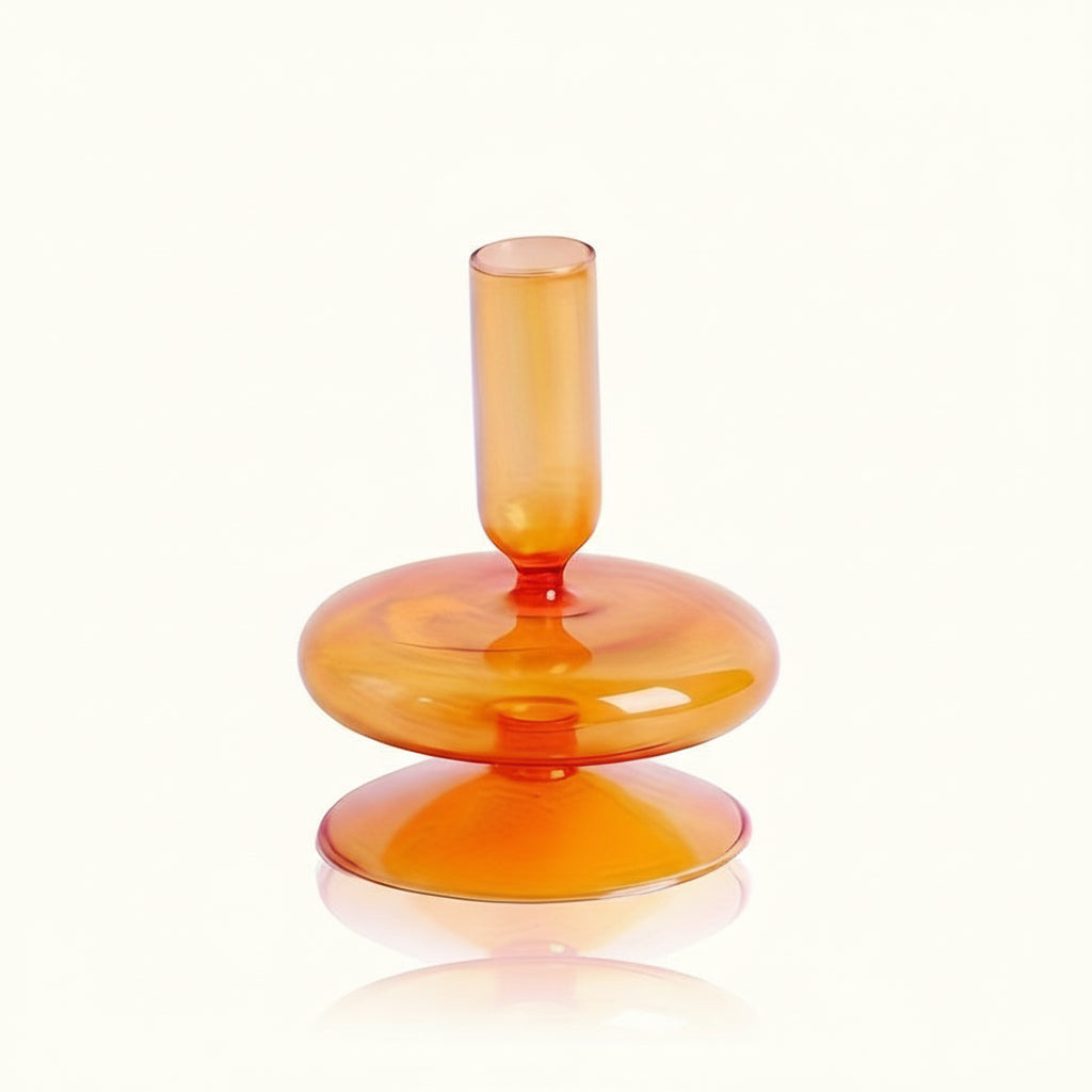 Auravine Glass Vase & Candle Holder — Sculptural, Minimalist Profile