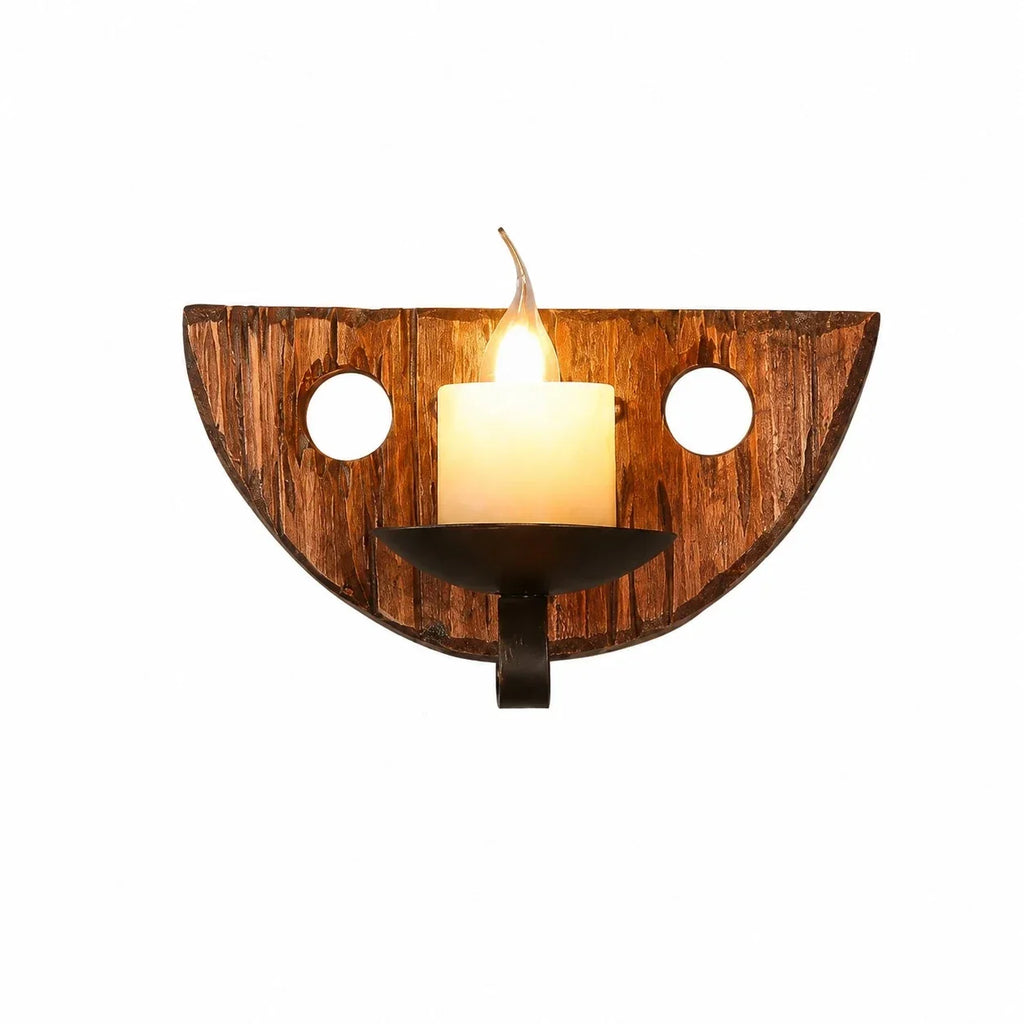 Rustic Ship Wood Industrial Wall Sconce Lamp | Souliia