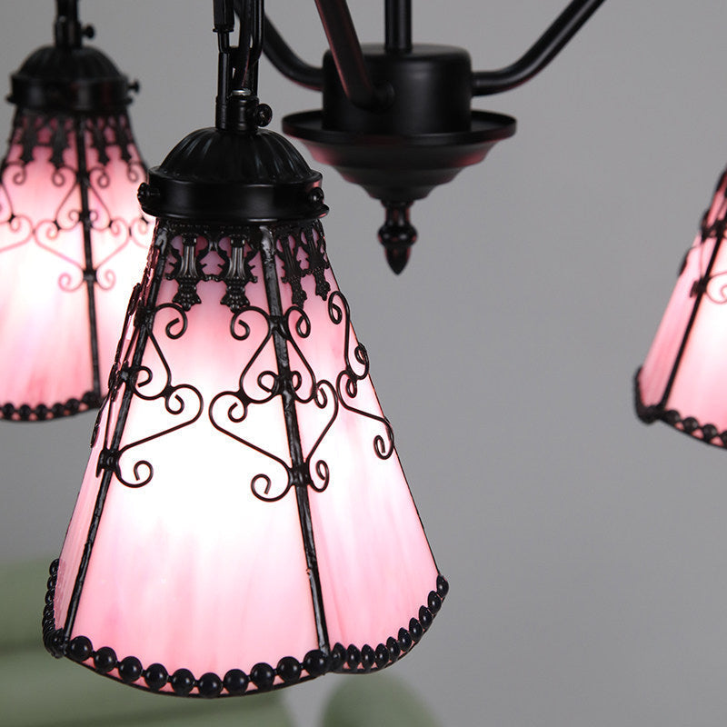 Tiffany-Style 3-Light Glass Pendant Chandelier | Souliia