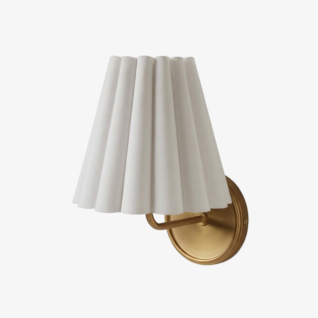 Ruffmeto Textured Pleated Fabric Modern Wall Light for Living Rooms | Souliia