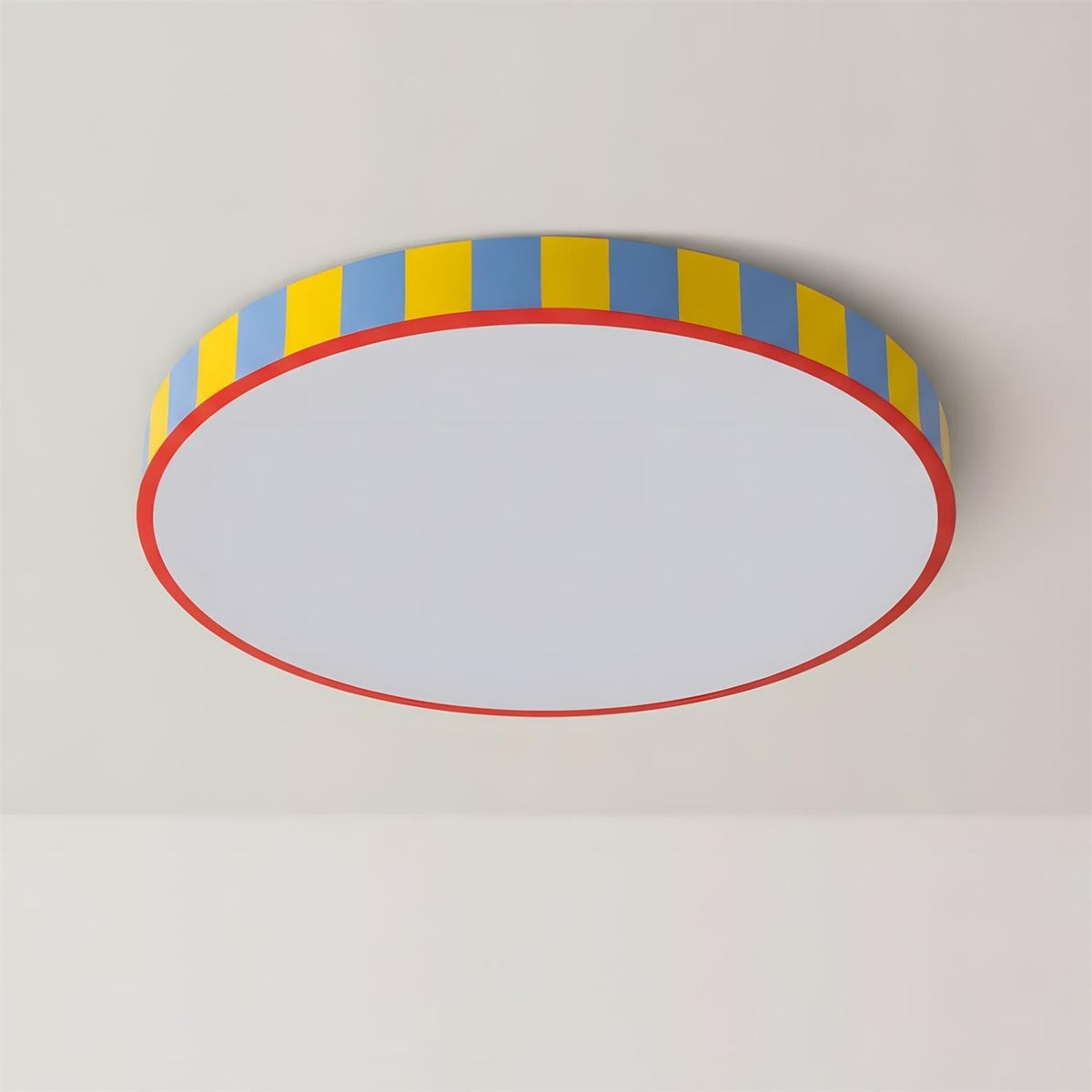 Saebery Modulo Stripe Flush Mount Ceiling Light - Round Striped Metal and Acrylic LED Fixture for Bedroom and Hallway | Souliia