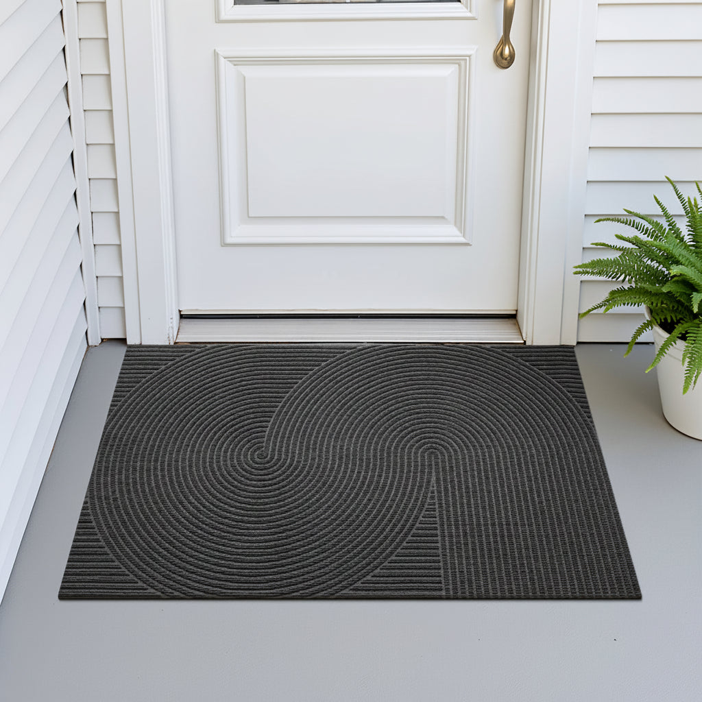 Home Horizon Geometric Striped Doormat — Non-Slip Backing, 75cm X 45cm
