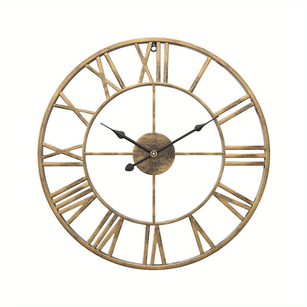 Serenetime Classic Round Wall Clock — Metal Frame, 30cm Diameter, Silent Sweep