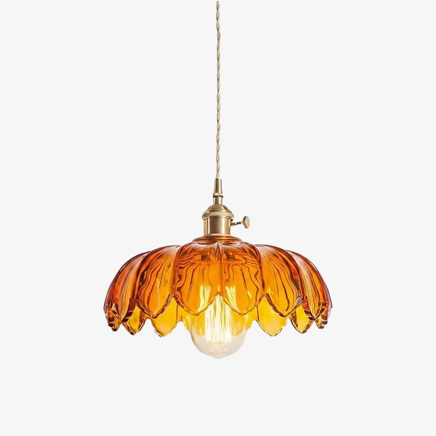 Petalbloom Rustikale Tulpen-Glas-Pendelleuchte – Hängelampe im floralen Knospendesign für den Essbereich N58 | Souliia