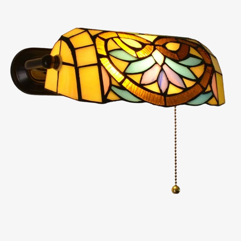 TF Tivanny Floral Stained Glass Wall Light - Tiffany Inspired Wall Sconce for Bedroom or Hall Decor | Souliia