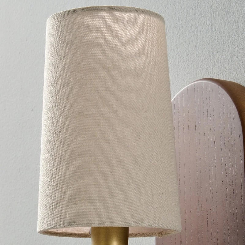 Massivholz Stoff-Wandleuchte | Souliia