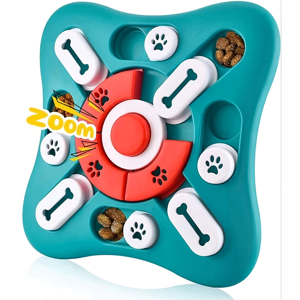 BrainFetch Interactive Puzzle IQ Slow Feeder — Sliding Compartment System, Cognitive Eating Trainer for Dogs