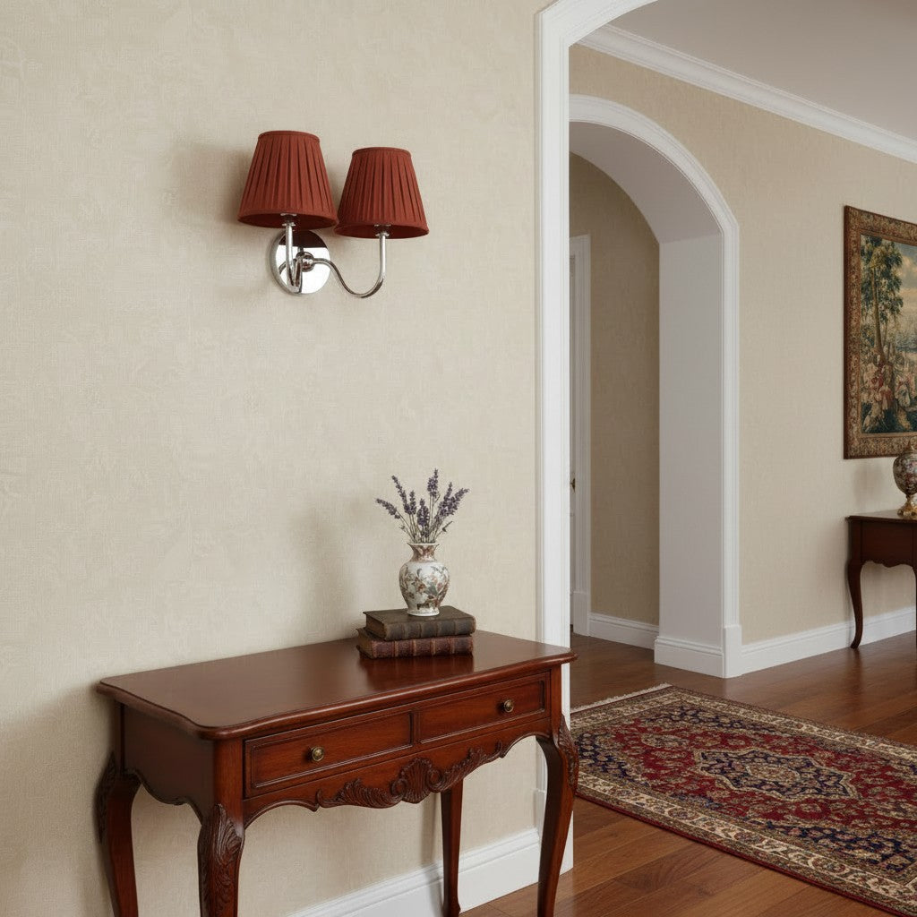 Luvora Fabric Shade Wall Sconce with Drum Shade - Classic Pleated Sconce Light | Souliia