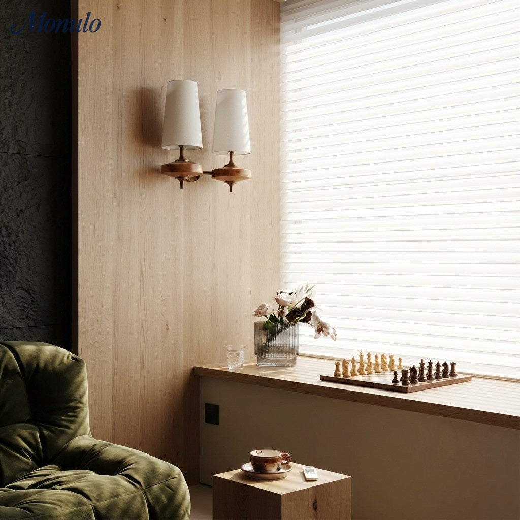 Rowan Retro Fabric Shade Wall Sconce – Classic Fabric Lighting For Bedroom | Souliia