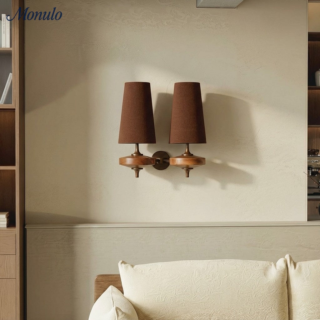 Rowan Retro Fabric Shade Wall Sconce – Classic Fabric Lighting For Bedroom | Souliia