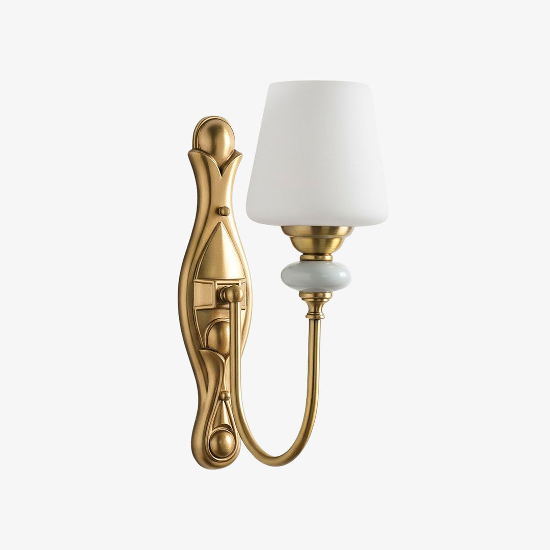 Rowan Classic Fabric Shade Sconce – Ceramic Wall Light for Hallway or Bedroom | Souliia