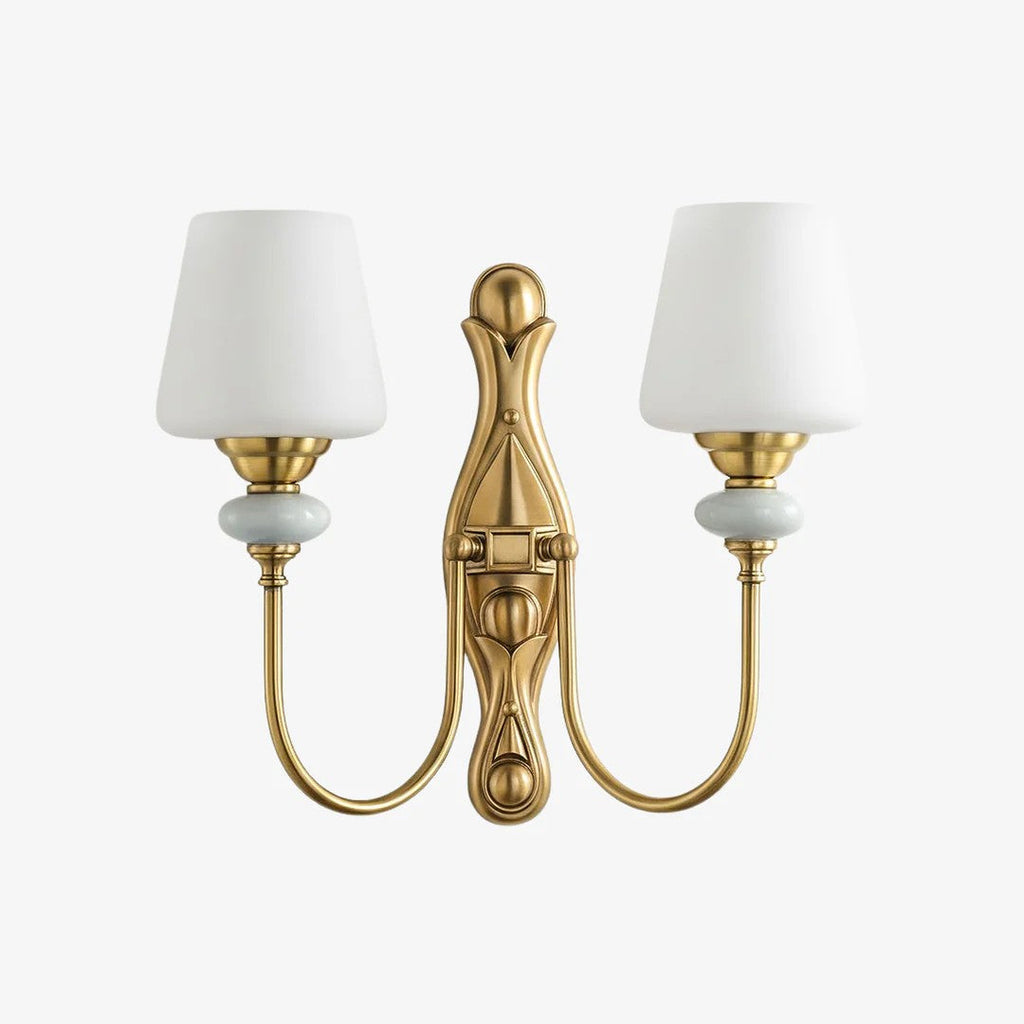 Rowan Classic Fabric Shade Sconce – Ceramic Wall Light for Hallway or Bedroom | Souliia