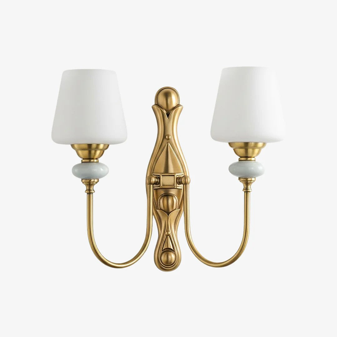 Rowan Classic Fabric Shade Sconce – Ceramic Wall Light for Hallway or Bedroom | Souliia