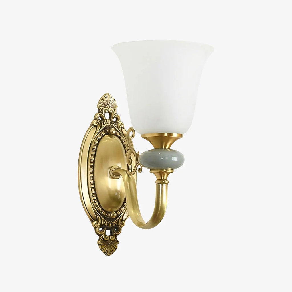 Rowan Classic Fabric Shade Sconce – Ceramic Wall Light for Hallway or Bedroom | Souliia