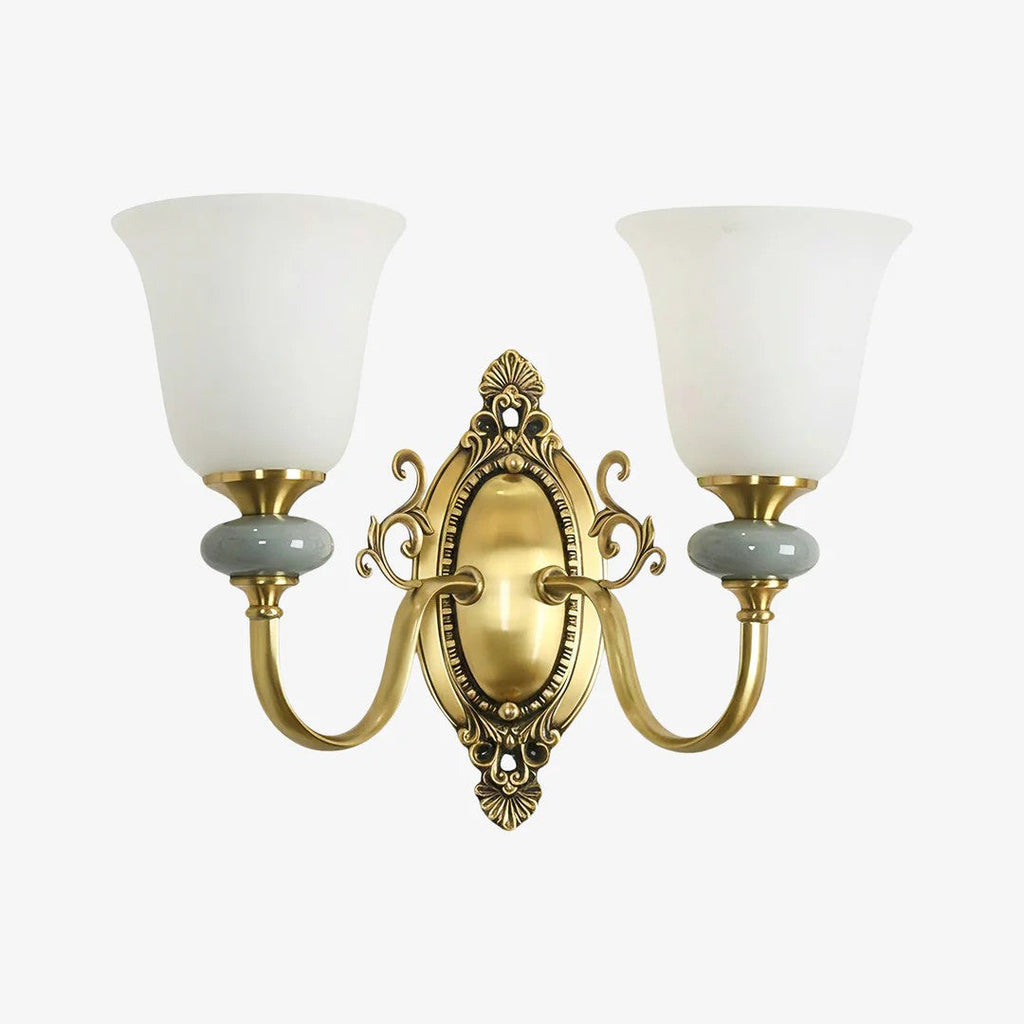 Rowan Classic Fabric Shade Sconce – Ceramic Wall Light for Hallway or Bedroom | Souliia