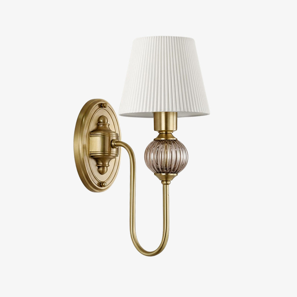 Rowan Classic Fabric Shade Sconce – Ceramic Wall Light for Hallway or Bedroom | Souliia