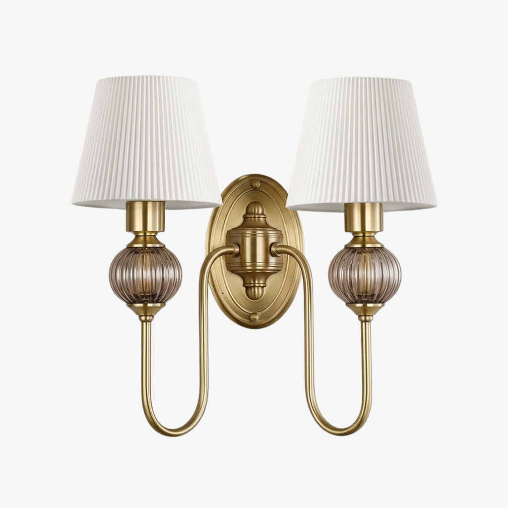 Rowan Classic Fabric Shade Sconce – Ceramic Wall Light for Hallway or Bedroom | Souliia