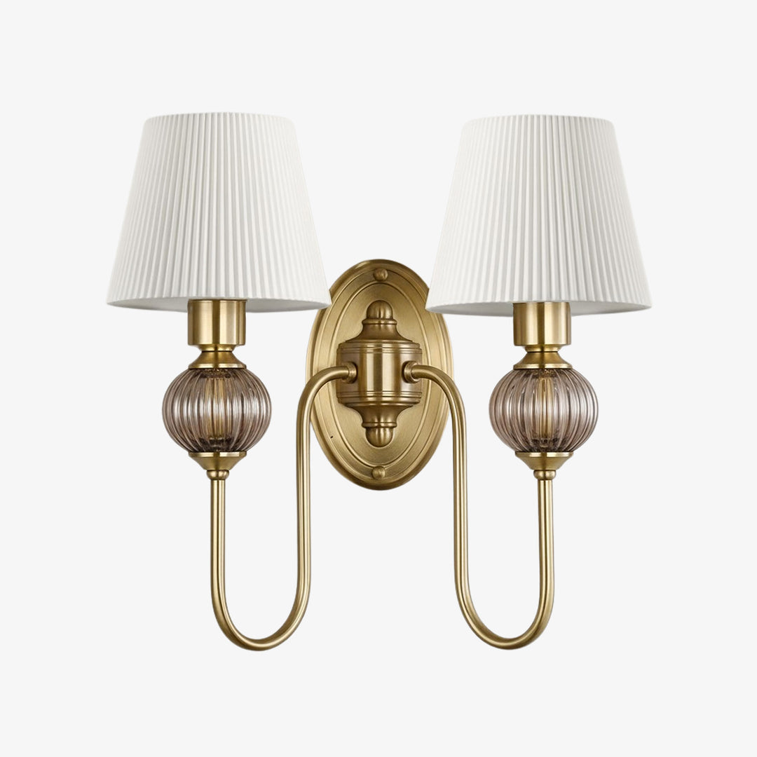 Rowan Classic Fabric Shade Sconce – Ceramic Wall Light for Hallway or Bedroom | Souliia