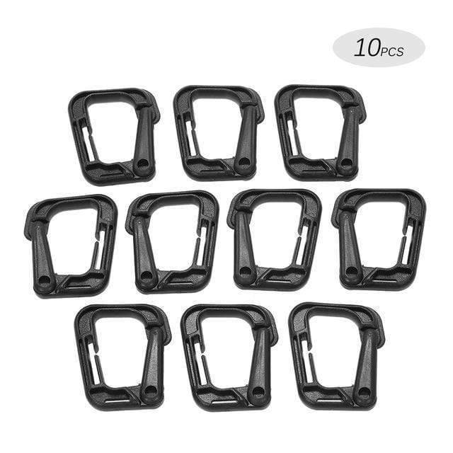 Set of 10 Locking D-Ring Clips for Molle Webbing - Souliia