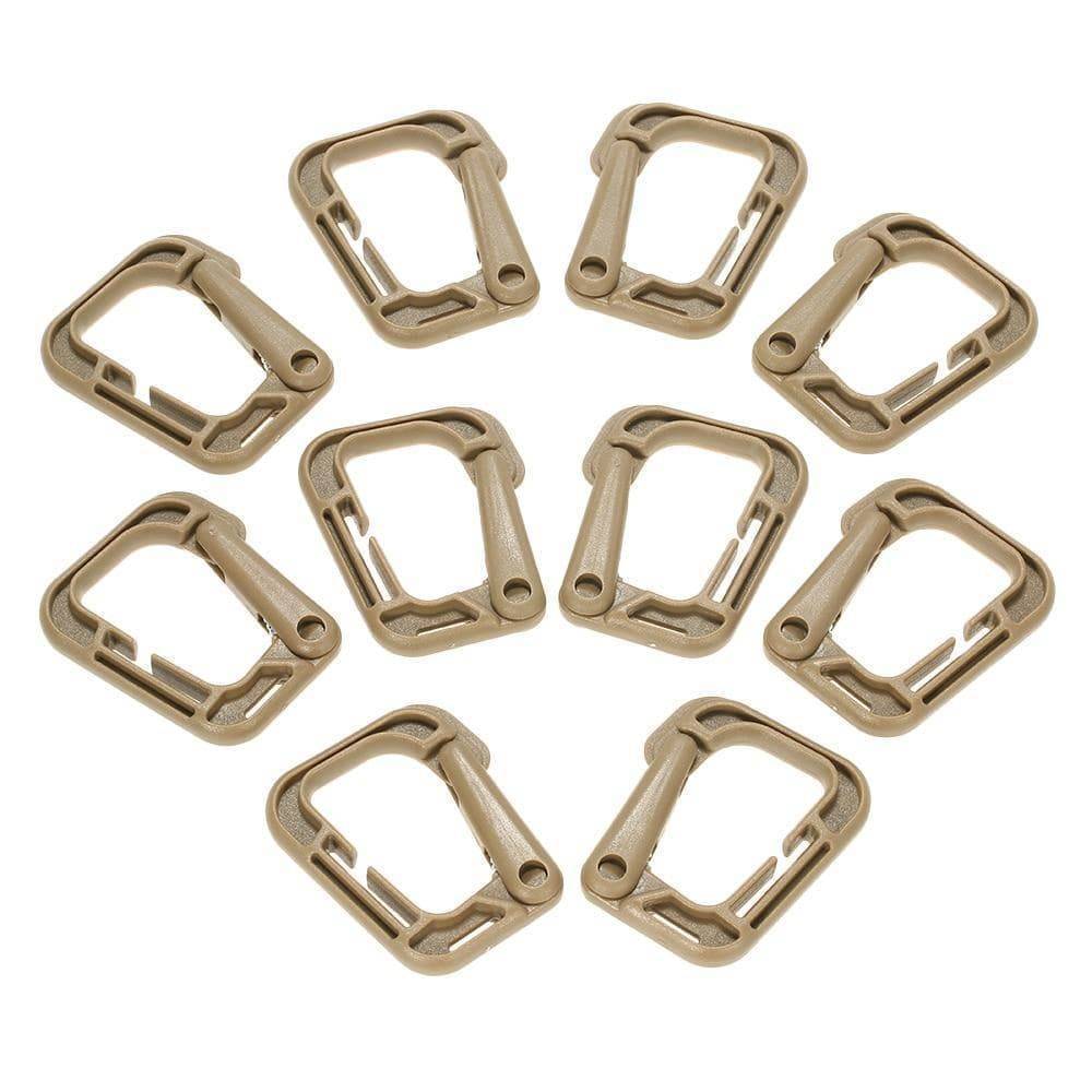 Set of 10 Locking D-Ring Clips for Molle Webbing - Souliia