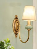 Rowan Classic Fabric Shade Sconce – Ceramic Wall Light for Hallway or Bedroom | Souliia