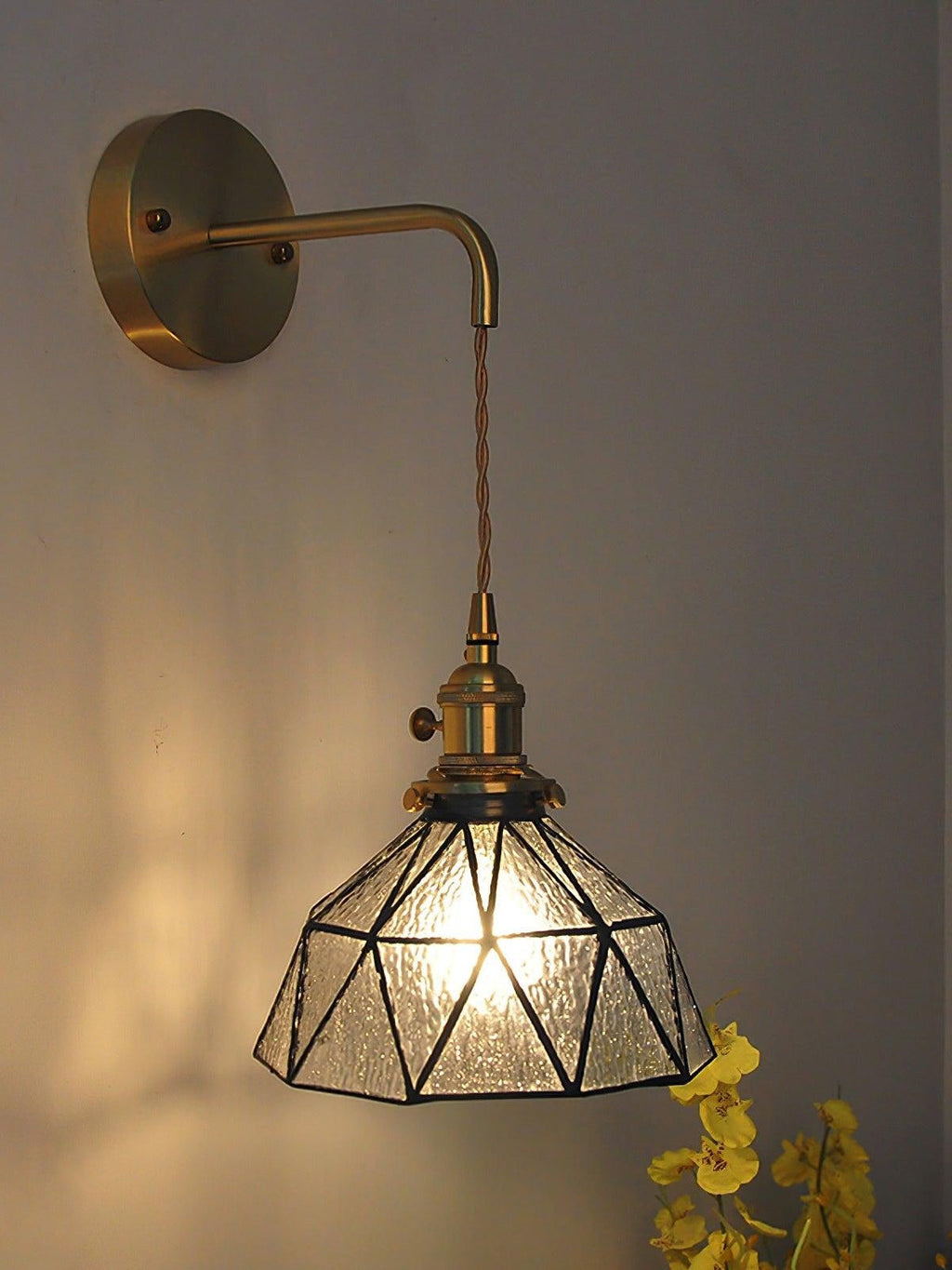 Retro Pastoral Geometric Pattern Wall Lamp | Souliia