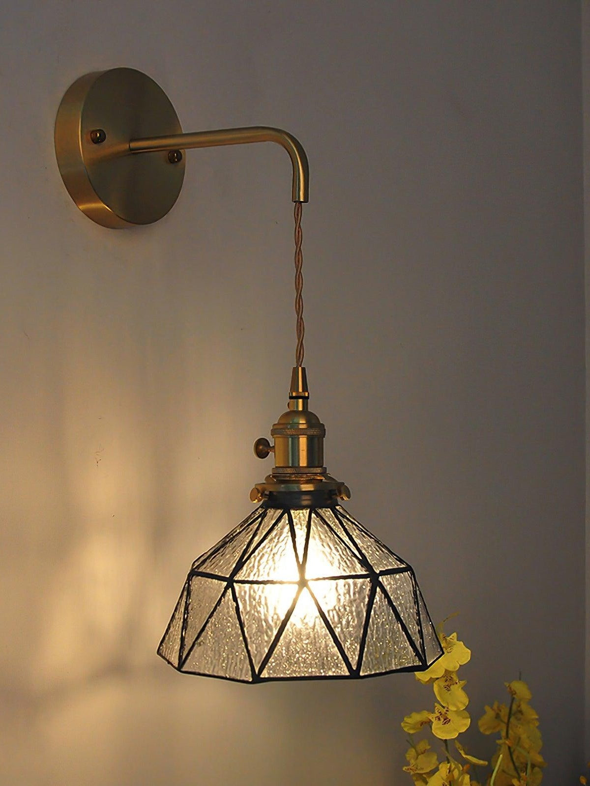 Retro Pastoral Geometric Pattern Wall Lamp | Souliia
