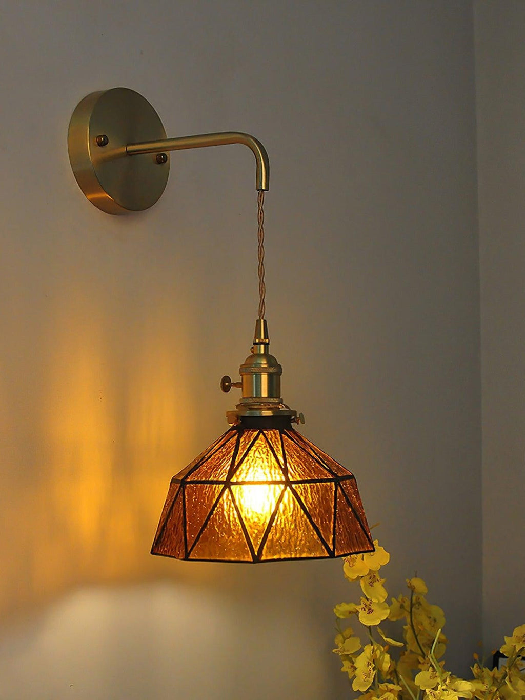 Retro Pastoral Geometric Pattern Wall Lamp | Souliia