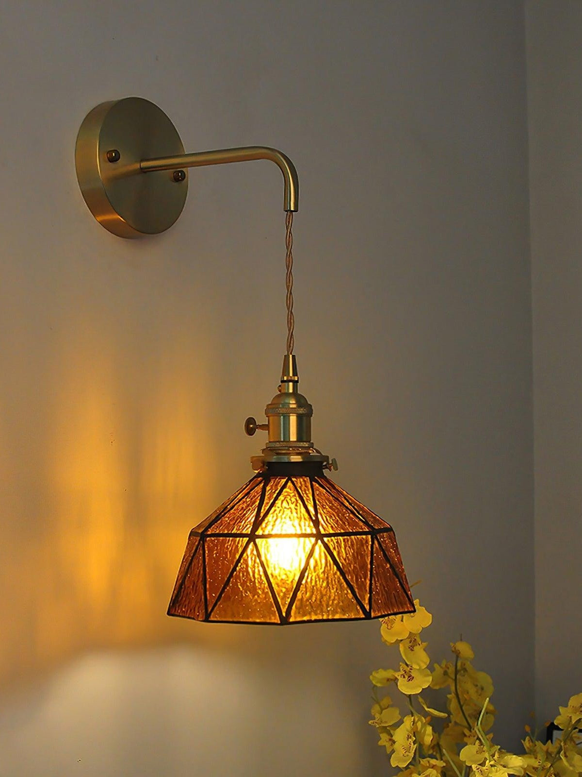Retro Pastoral Geometric Pattern Wall Lamp | Souliia