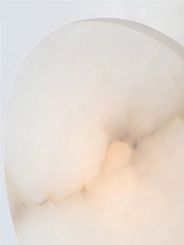Stylish Contemporary Circular Crom Alabaster Wall Lamp | Souliia