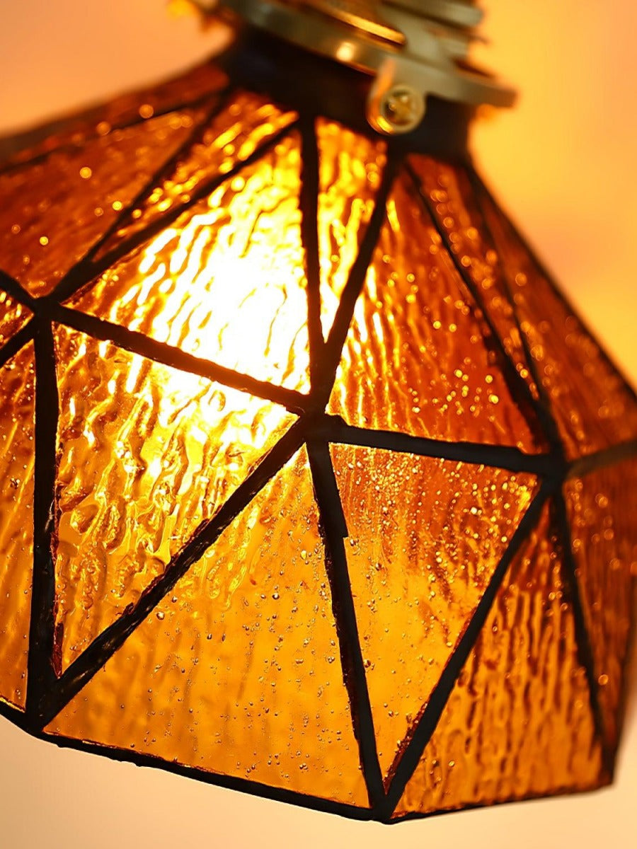 Retro Pastoral Geometric Pattern Wall Lamp | Souliia