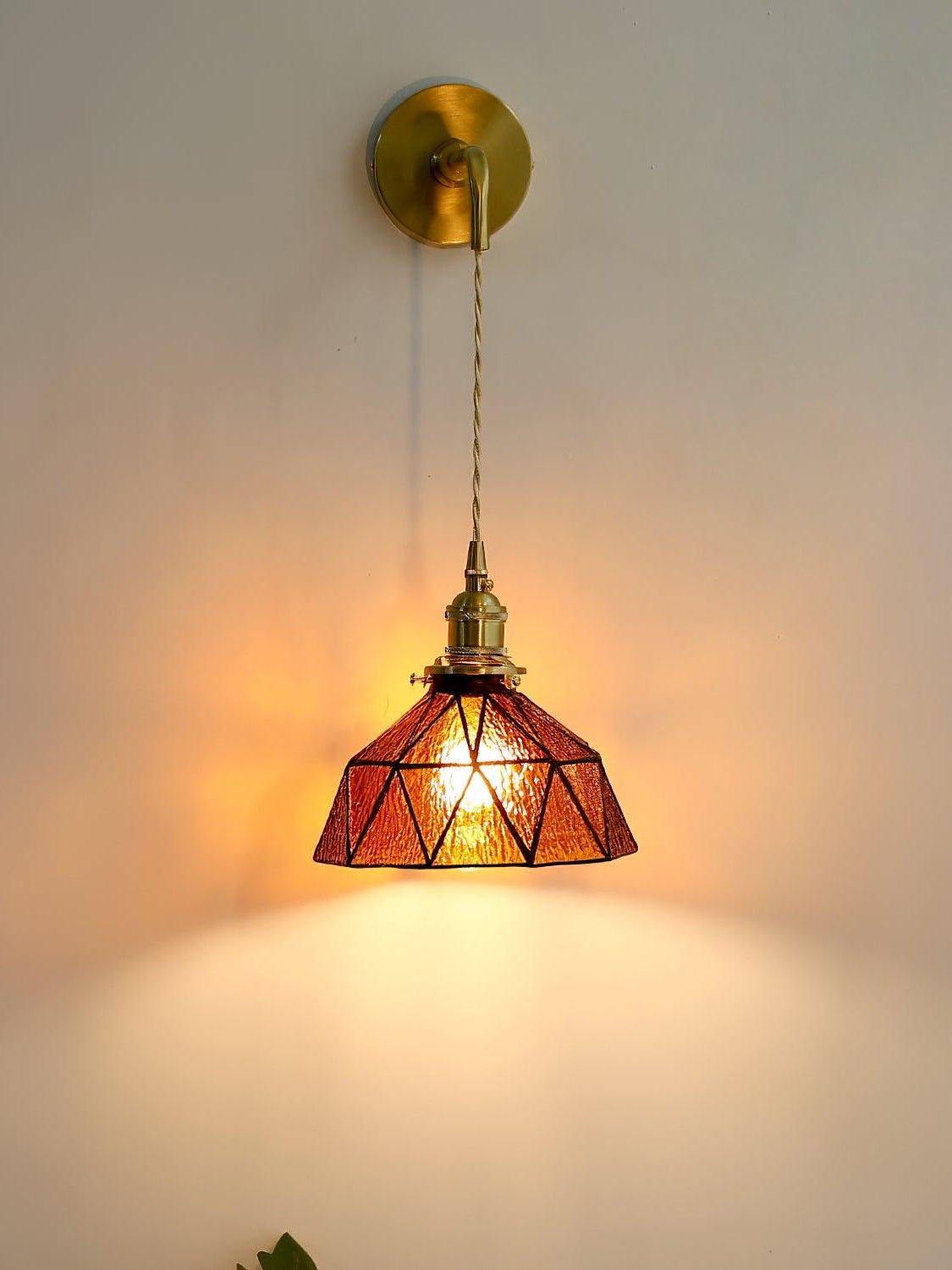 Retro Pastoral Geometric Pattern Wall Lamp | Souliia