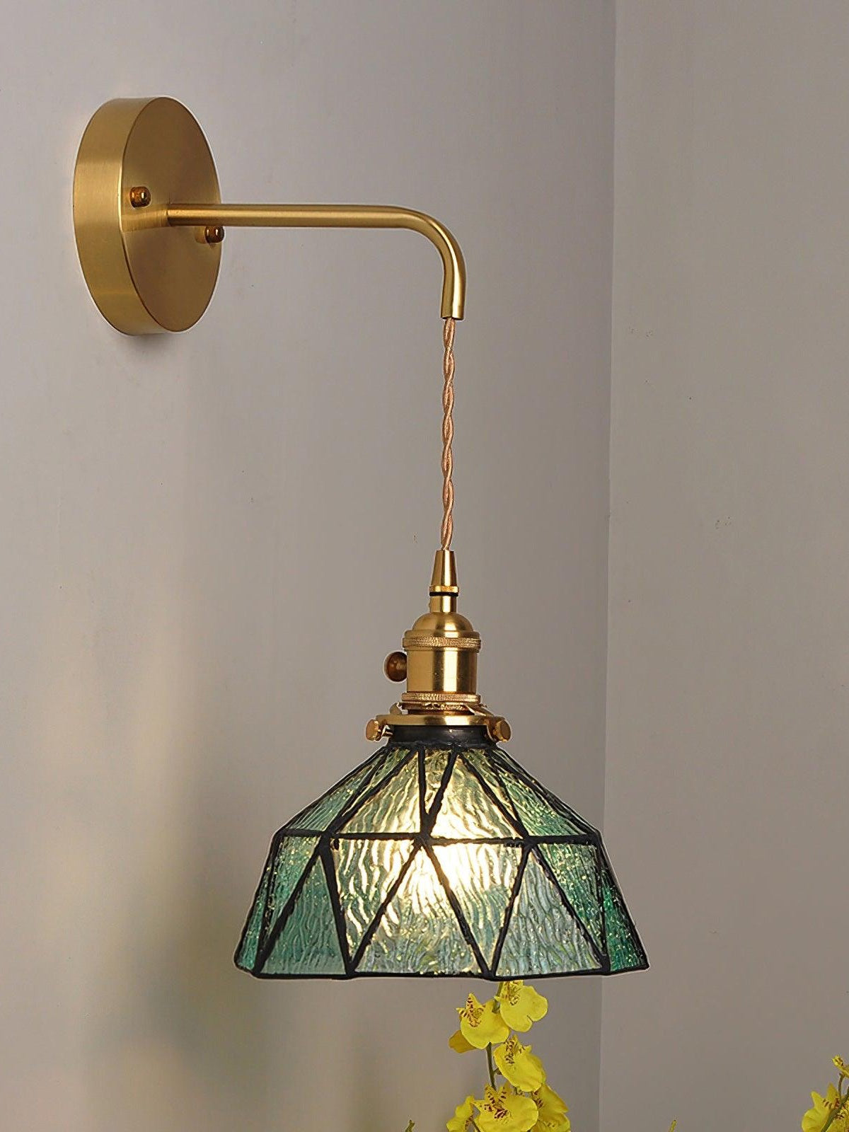 Retro Pastoral Geometric Pattern Wall Lamp | Souliia