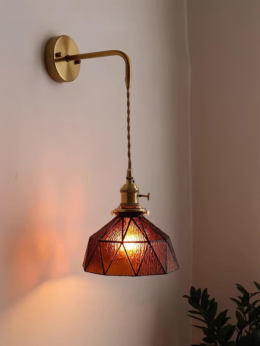 Retro Pastoral Geometric Pattern Wall Lamp | Souliia