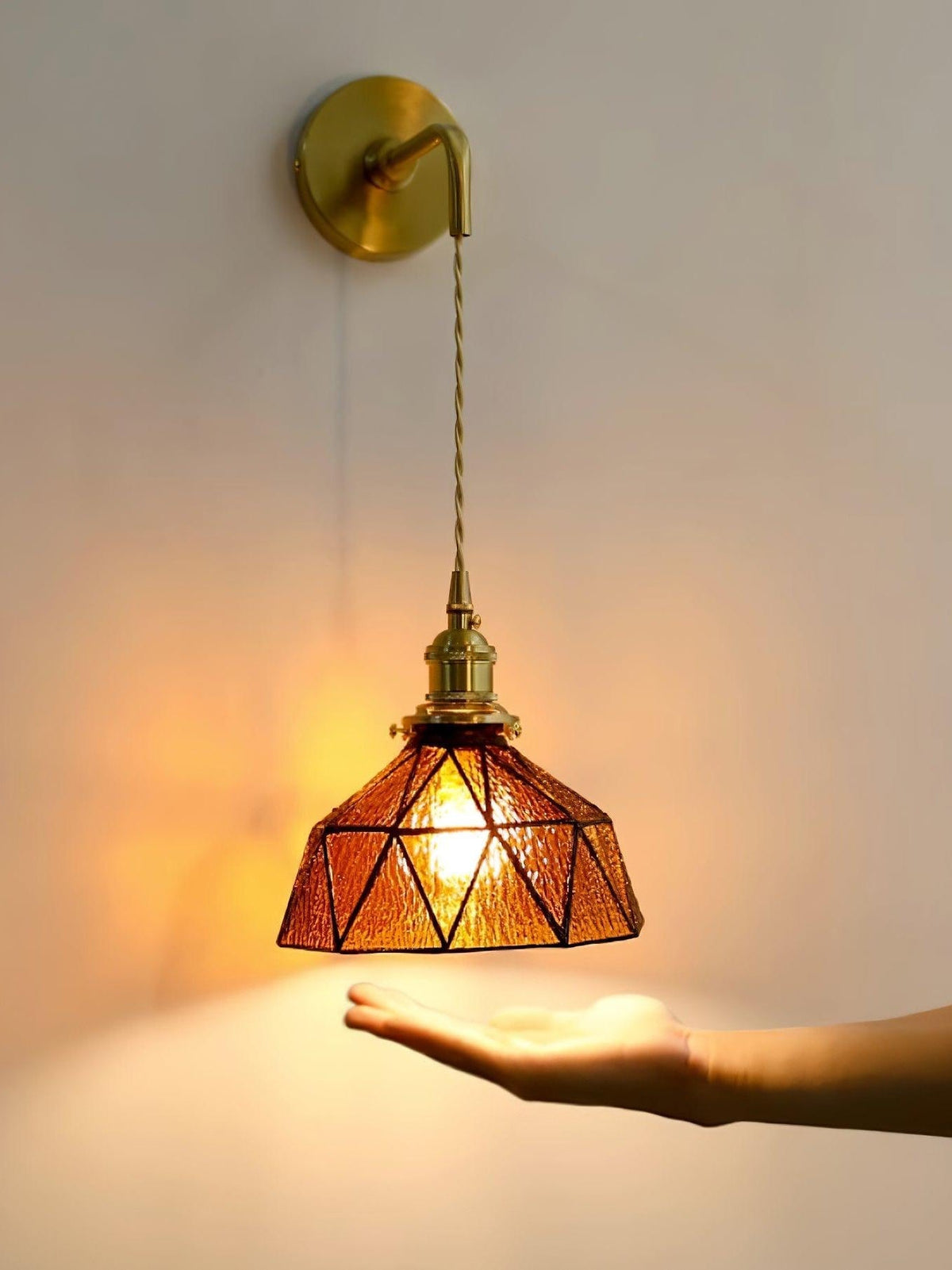 Retro Pastoral Geometric Pattern Wall Lamp | Souliia