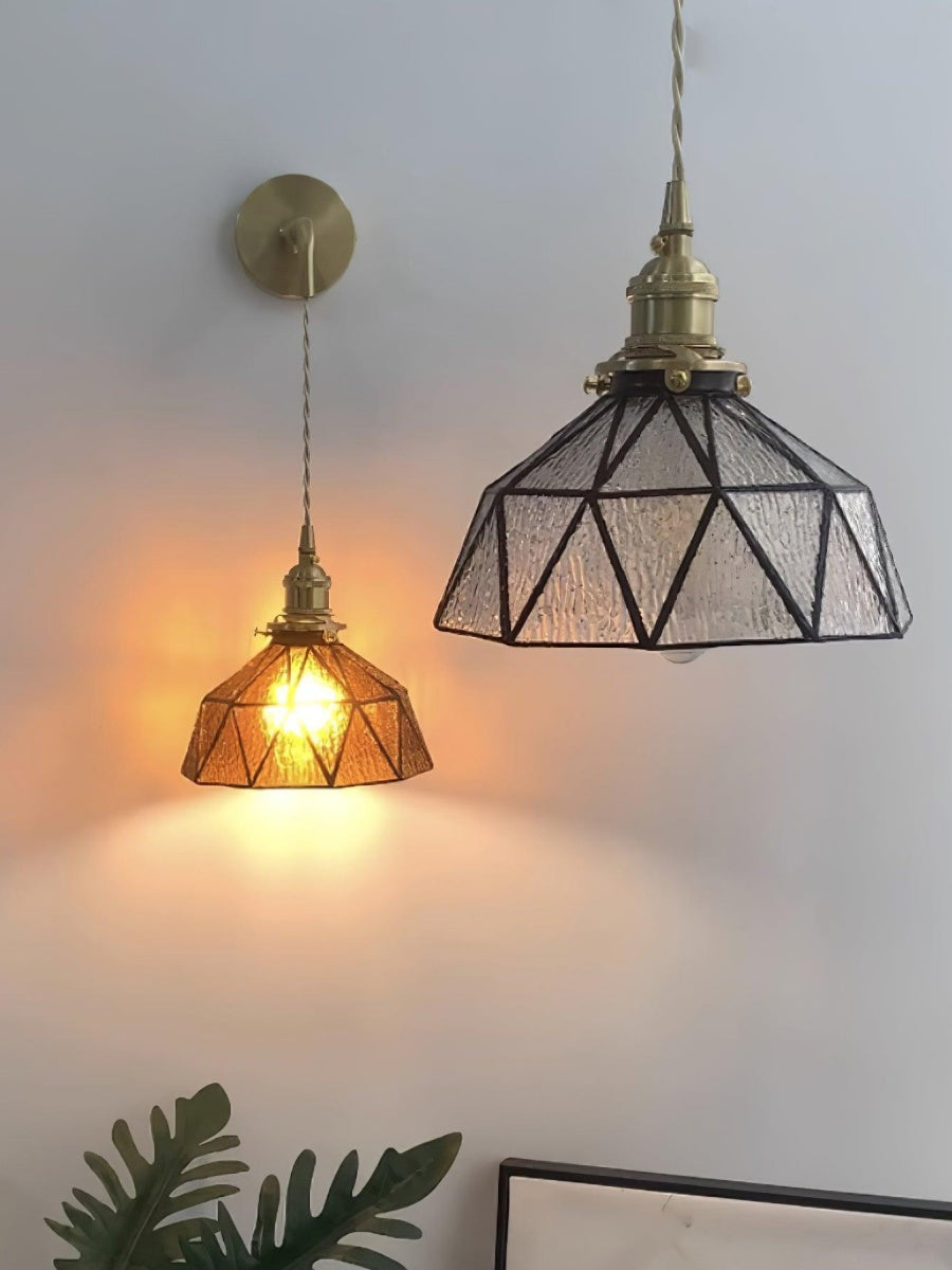 Retro Pastoral Geometric Pattern Wall Lamp | Souliia