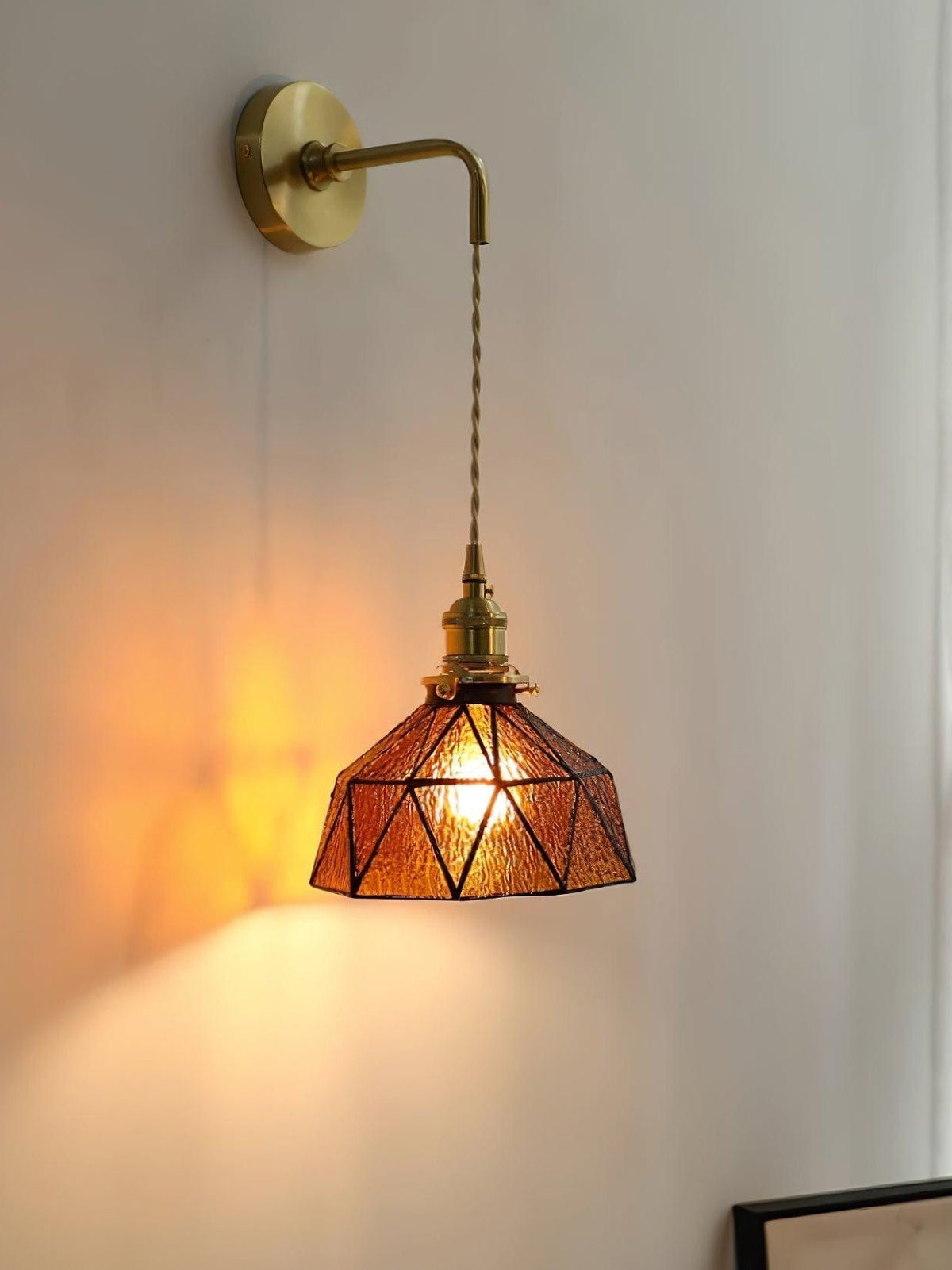 Retro Pastoral Geometric Pattern Wall Lamp | Souliia