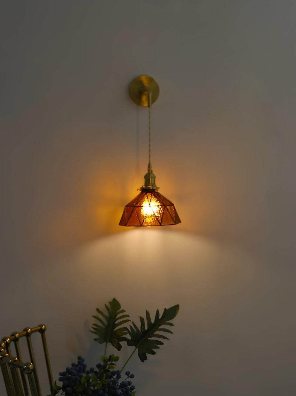 Retro Pastoral Geometric Pattern Wall Lamp | Souliia