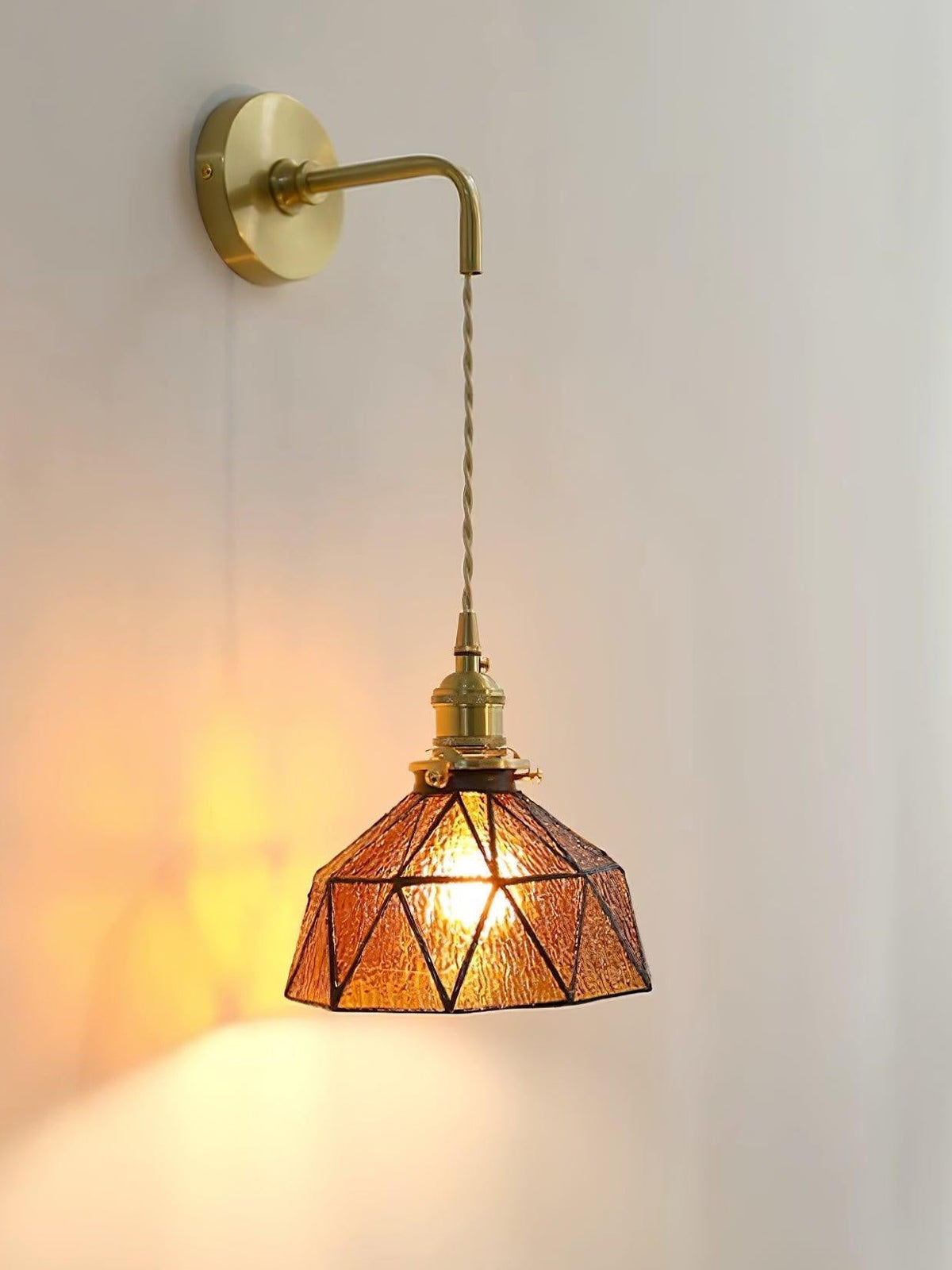 Retro Pastoral Geometric Pattern Wall Lamp | Souliia