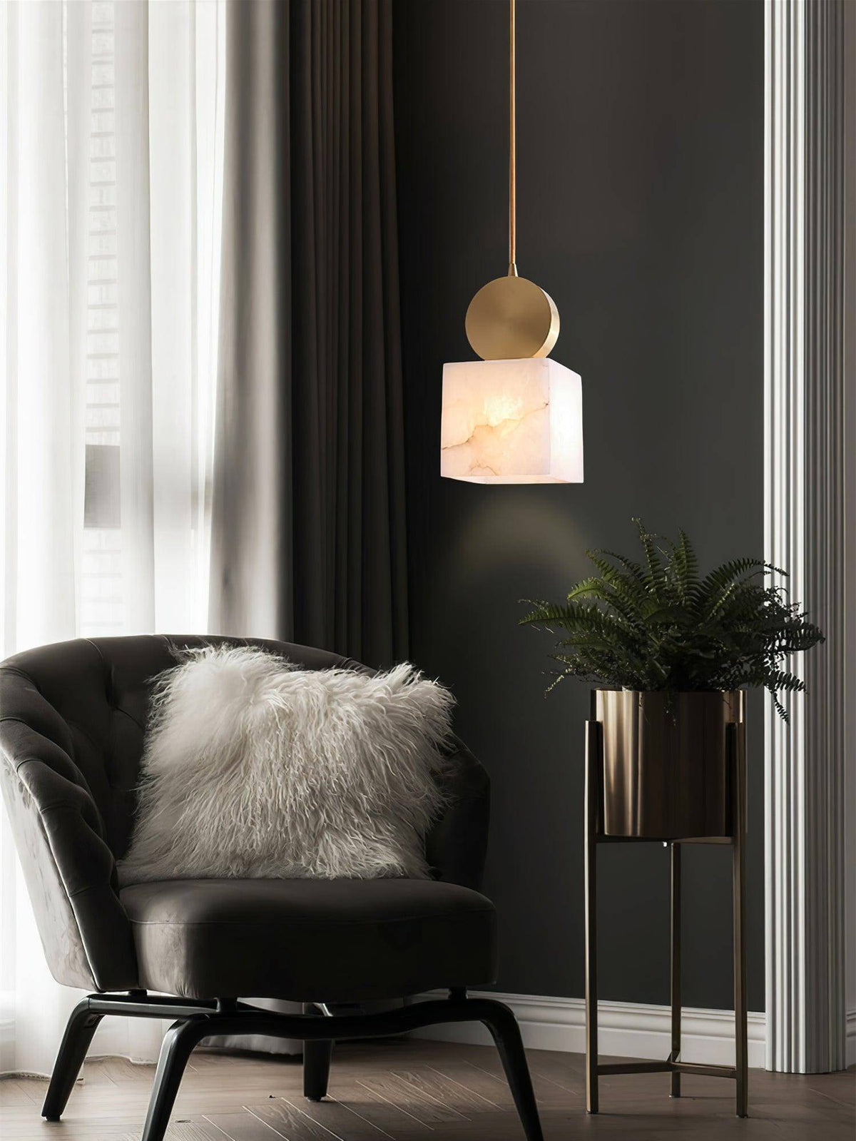 Scandinavian Creative Marble Pendant Light For Bedroom | Souliia