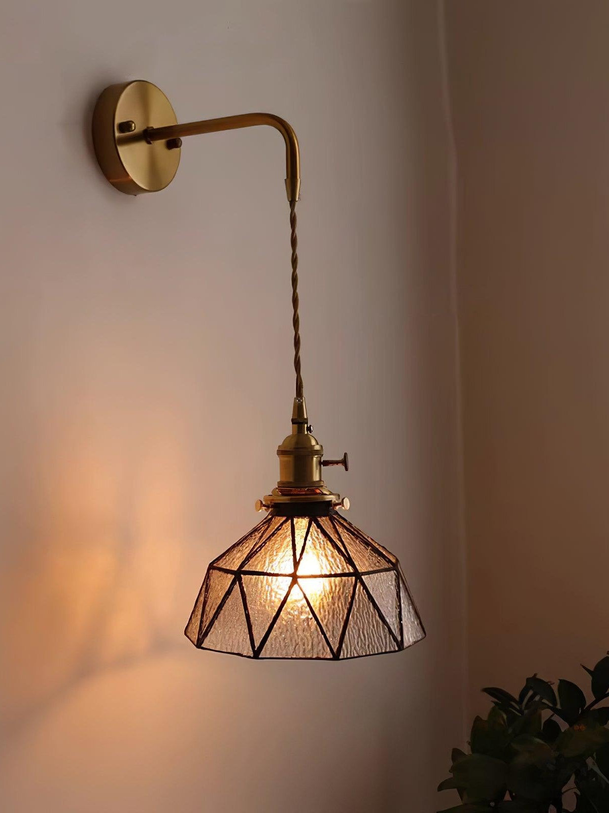 Retro Pastoral Geometric Pattern Wall Lamp | Souliia