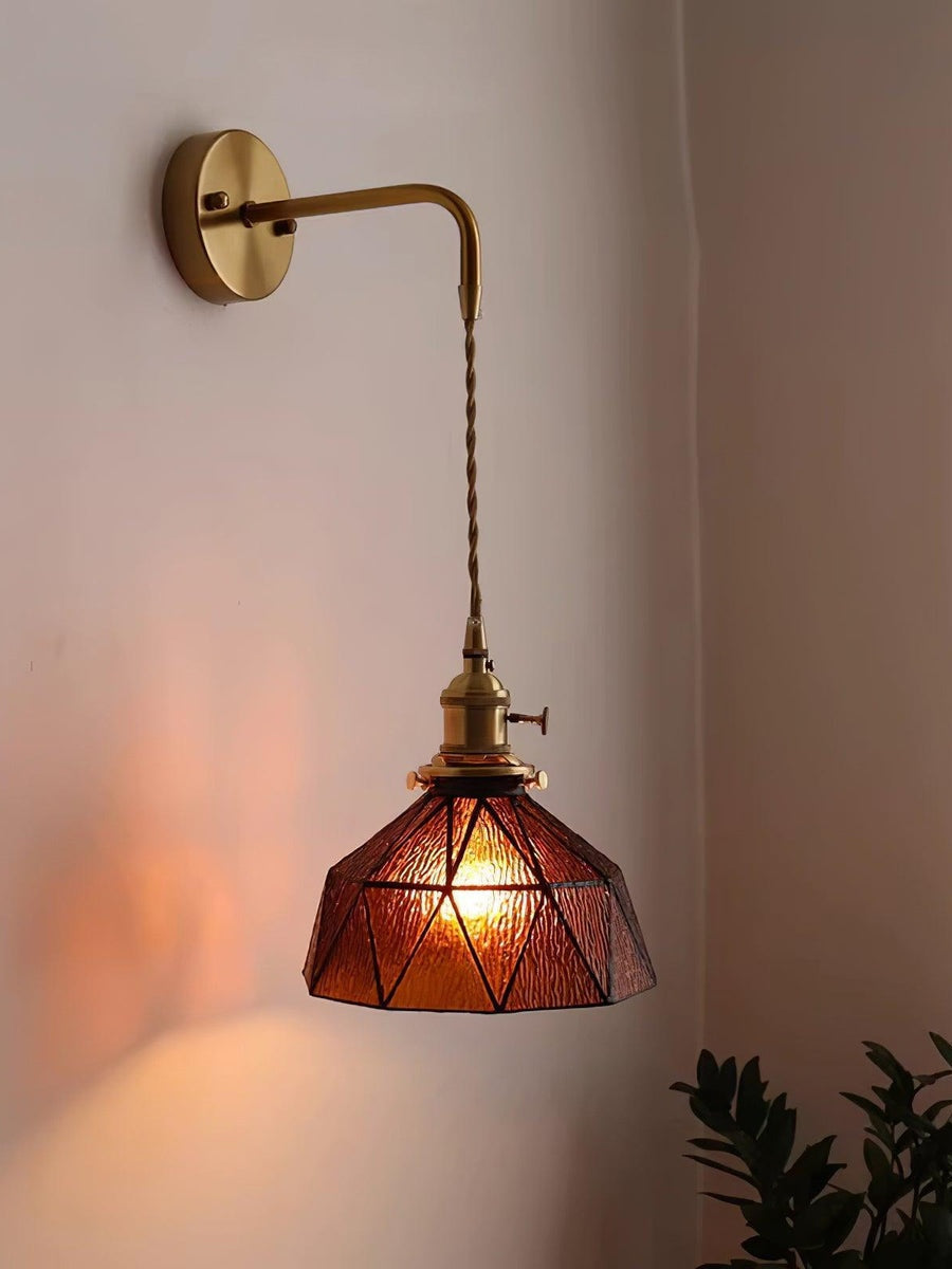Retro Pastoral Geometric Pattern Wall Lamp | Souliia