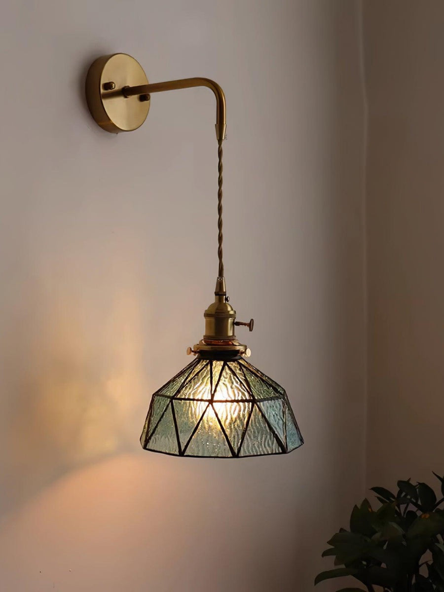 Retro Pastoral Geometric Pattern Wall Lamp | Souliia