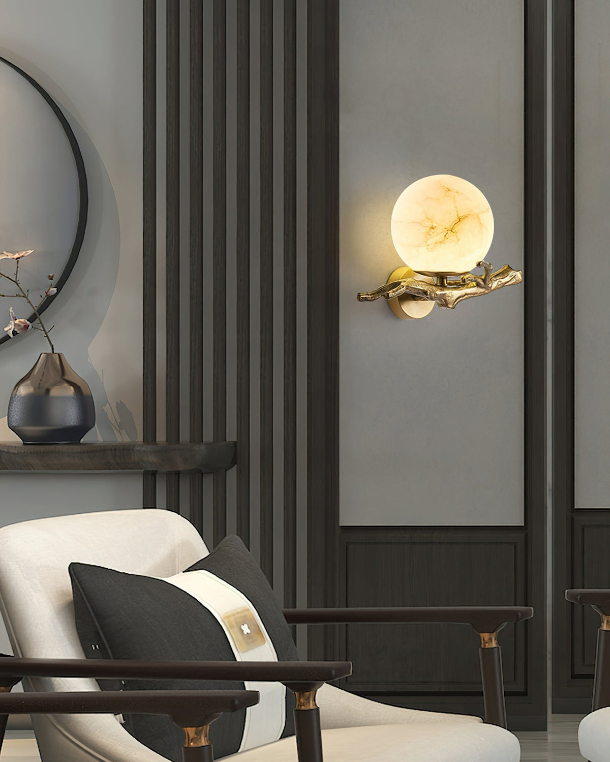 Retro Twigs Alabaster Wall Lamp | Souliia