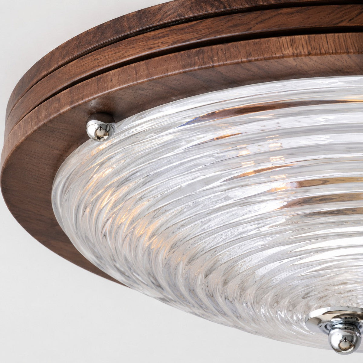 Rippled Glass Flush Mount Ceiling Light | Souliia
