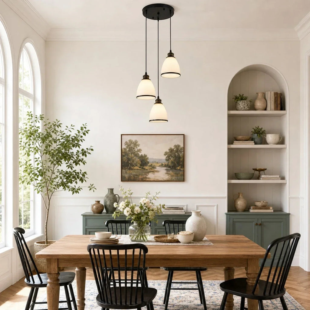 Three Head Glass Pendant Lamp | Souliia